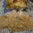 残ったかぼちゃの煮物で、簡単付け合せ
