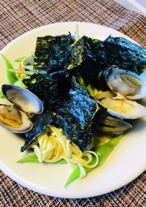 ホンビノス貝と焼き海苔のクリームパスタ-レシピのメイン写真