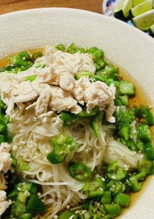 栗原はるみ風♪刻みオクラの冷やしそうめん-レシピのメイン写真