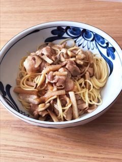豚バラとエリンギと山芋の和風パスタ-レシピのメイン写真