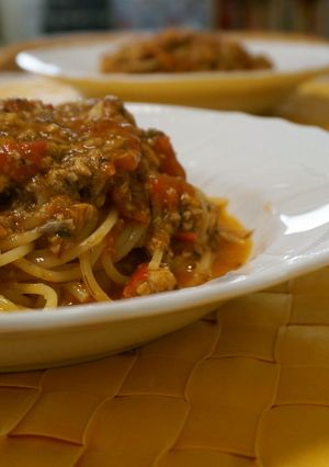鯖缶と旬のトマトのパスタ-レシピのメイン写真