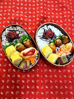 アスパラ肉巻きとえびそぼろ卵焼き弁当-レシピのメイン写真