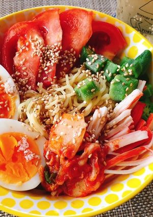 夏野菜タップリの冷やし中華-レシピのメイン写真