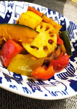 かぼちゃとレンコンの炒めもの-レシピのメイン写真