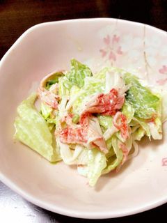 【小6娘作】レタスとカニカマのサラダ-レシピのメイン写真