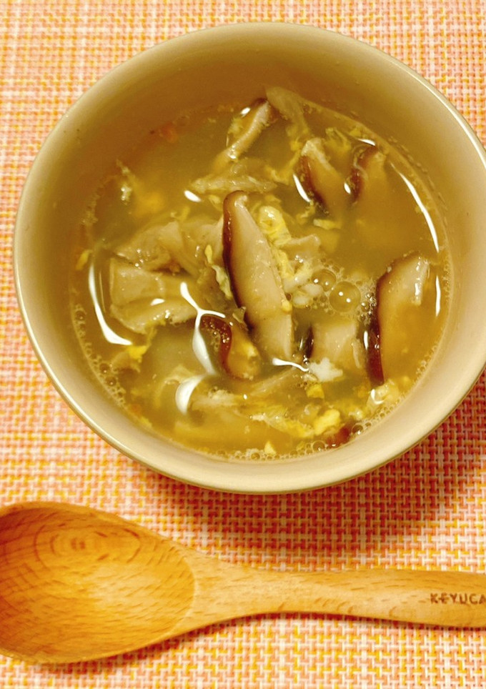 椎茸と舞茸のかき玉スタミナスープ-レシピのメイン写真