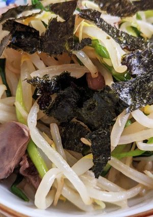 もやしとにらとハツのポン酢和え-レシピのメイン写真