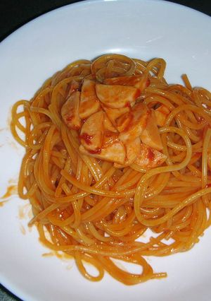 魚ソでナポリタン・・・娘の夕食-レシピのメイン写真