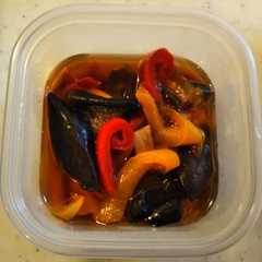 รูปของ ナスとパプリカの甘酢炒め