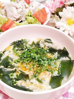 レンジで簡単♪オートミール鮭わかめ雑炊-レシピのメイン写真