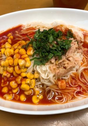 簡単トマトのぶっかけそうめん-レシピのメイン写真