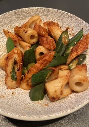 オクラとちくわのマヨ炒め-レシピのメイン写真