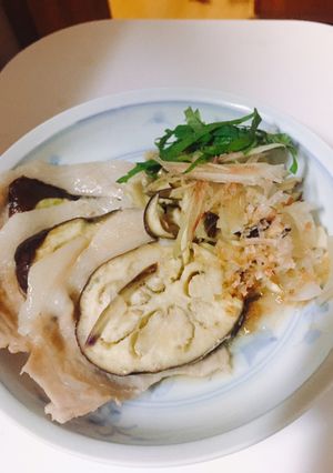 茄子と豚肉のさっぱり蒸し(レンジのみ)-レシピのメイン写真