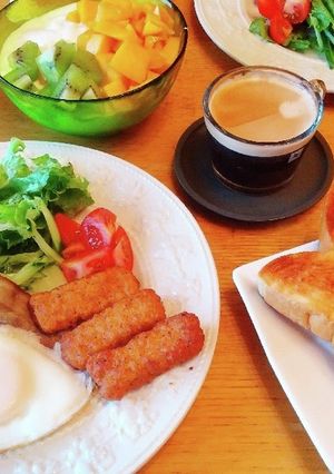 朝ごはん(8/8) ベーコンエッグ-レシピのメイン写真