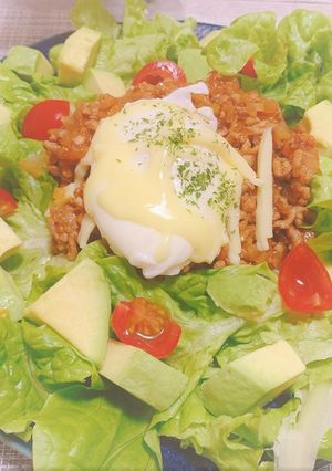 葉っぱやレシピ☆ブーケレタスのタコライス-レシピのメイン写真