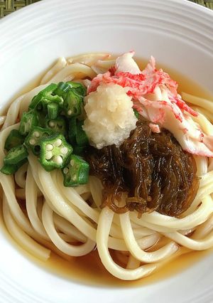 もずくとオクラの冷やしうどん-レシピのメイン写真