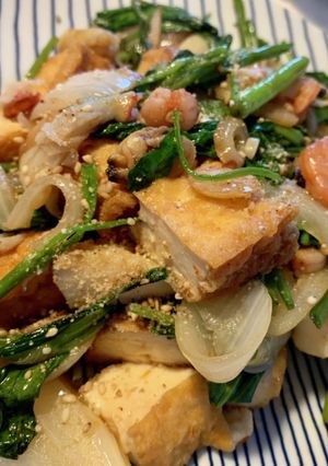 簡単、空芯菜と厚揚げの中華風炒め-レシピのメイン写真