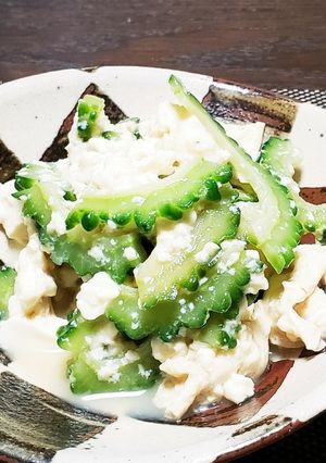 ゴーヤと生湯葉と豆腐のおひたし-レシピのメイン写真