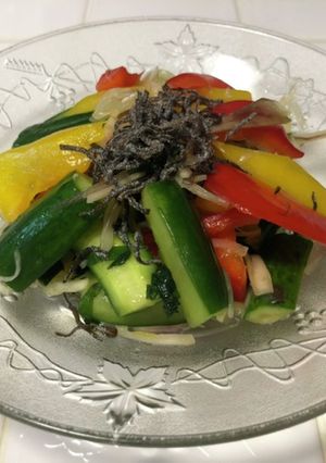 フリフリするだけ。夏野菜の浅漬け風サラダ-レシピのメイン写真
