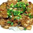 豚挽肉とナスと豆腐の甘辛丼