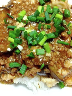 豚挽肉とナスと豆腐の甘辛丼-レシピのメイン写真