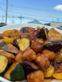 夏野菜をふんだんに使った酢豚-レシピのメイン写真