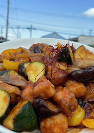 夏野菜をふんだんに使った酢豚-レシピのメイン写真