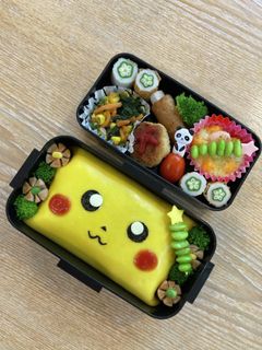 キャラ弁ポケモン横長ピカチュウオムライス-レシピのメイン写真