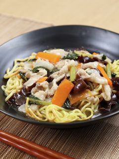 簡単!豚肉と小松菜のあんかけ焼きそば-レシピのメイン写真