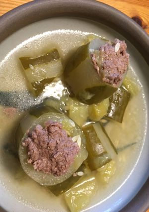 太いキュウリの肉詰めスープ-レシピのメイン写真