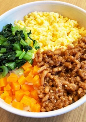 夏休みランチ・お弁当にも♪鶏そぼろ丼-レシピのメイン写真