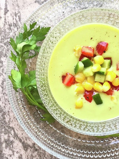 夏野菜とアボカドの食べるスープ-レシピのメイン写真