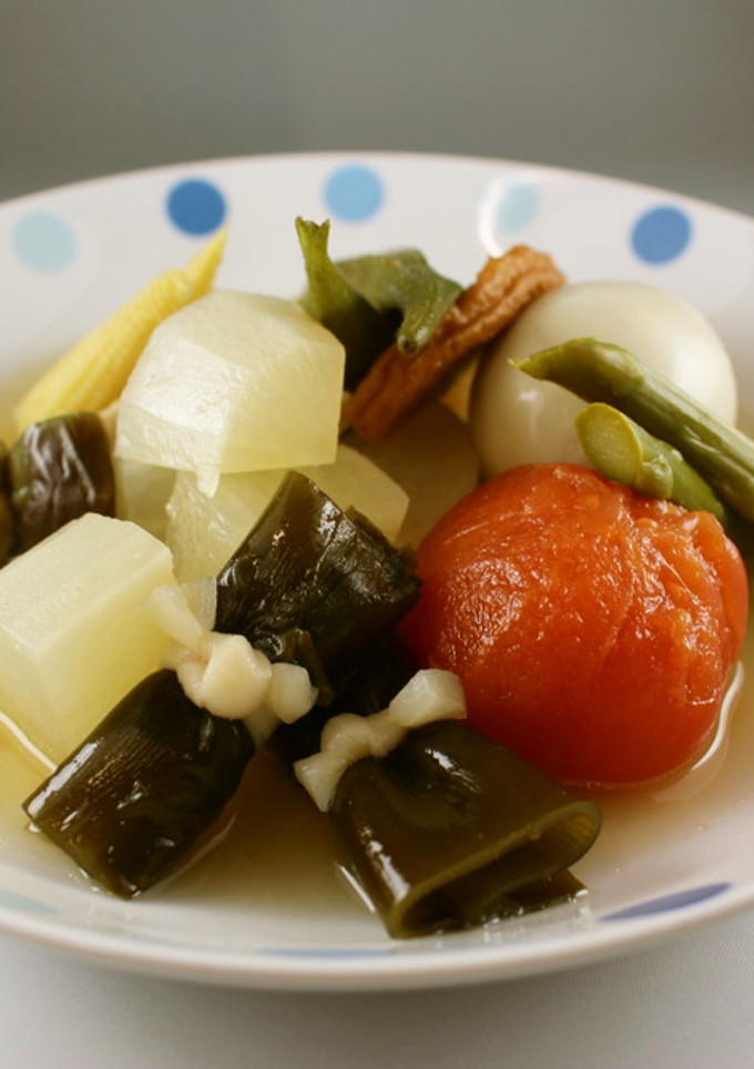 夏野菜と昆布巻の冷やしおでん-レシピのメイン写真