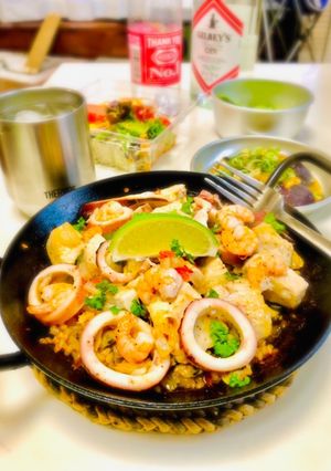 カジキとイカのパエリア-レシピのメイン写真