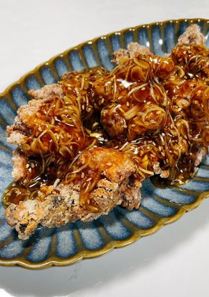 かりかり鶏竜田揚げの甘酢餡掛け-レシピのメイン写真