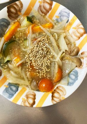 レンジもやしズッキーニスゴだれ野菜炒め-レシピのメイン写真