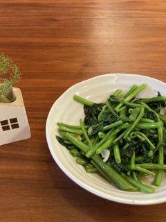 スタミナ副菜!空芯菜のにんにく炒め♪-レシピのメイン写真