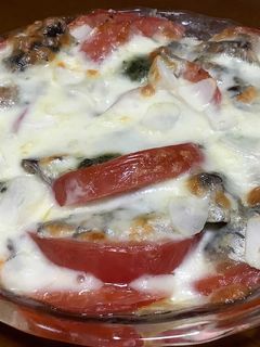 オイルサーディン入り!焼きカプレーゼ♬-レシピのメイン写真