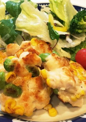 鶏胸肉の長芋入りゴロゴロハンバーグ-レシピのメイン写真