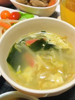 もやしと卵とカニカマの中華スープ-レシピのメイン写真