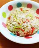 オニオンスープの素で紅生姜炒飯