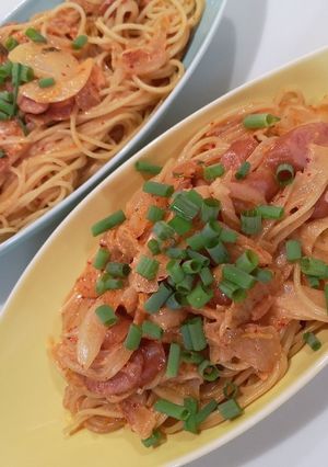 キムチクリームパスタ-レシピのメイン写真