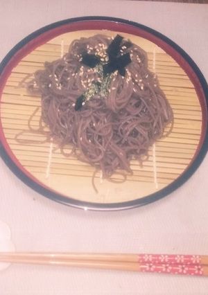 日本蕎麦を固めに茹でて薬味と一緒に！-レシピのメイン写真