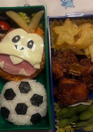 ホゲータとサッカーボールのキャラ弁-レシピのメイン写真