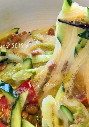 ✨ダイエット✨ねばとろしらたき冷麺！-レシピのメイン写真