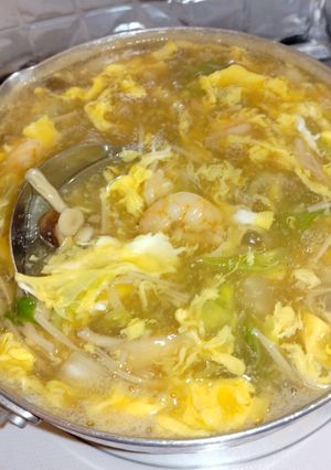 白菜・海老・キノコのかき玉中華スープ-レシピのメイン写真