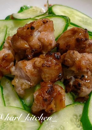 簡単焼き鳥もものっけきゅうりサラダ覚書-レシピのメイン写真