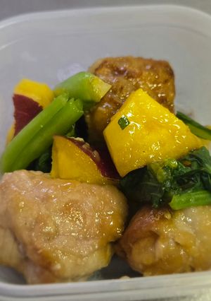 厚揚げの豚肉巻きと季節の野菜和風煮物-レシピのメイン写真