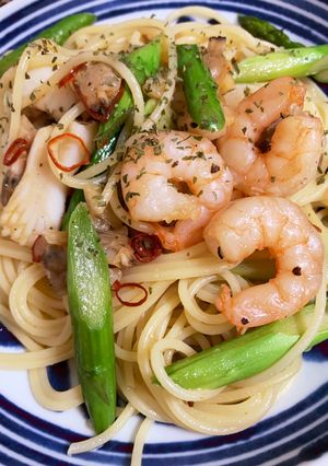 シーフードパスタ・ぺぺコンソメ醤油-レシピのメイン写真