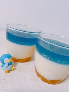 ポッチャマカラーのあっさりゼリー-レシピのメイン写真